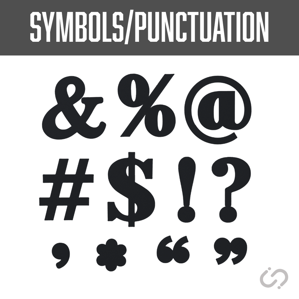 Individual Special Characters - Block Font