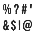 Slim Font - Individual Special Characters