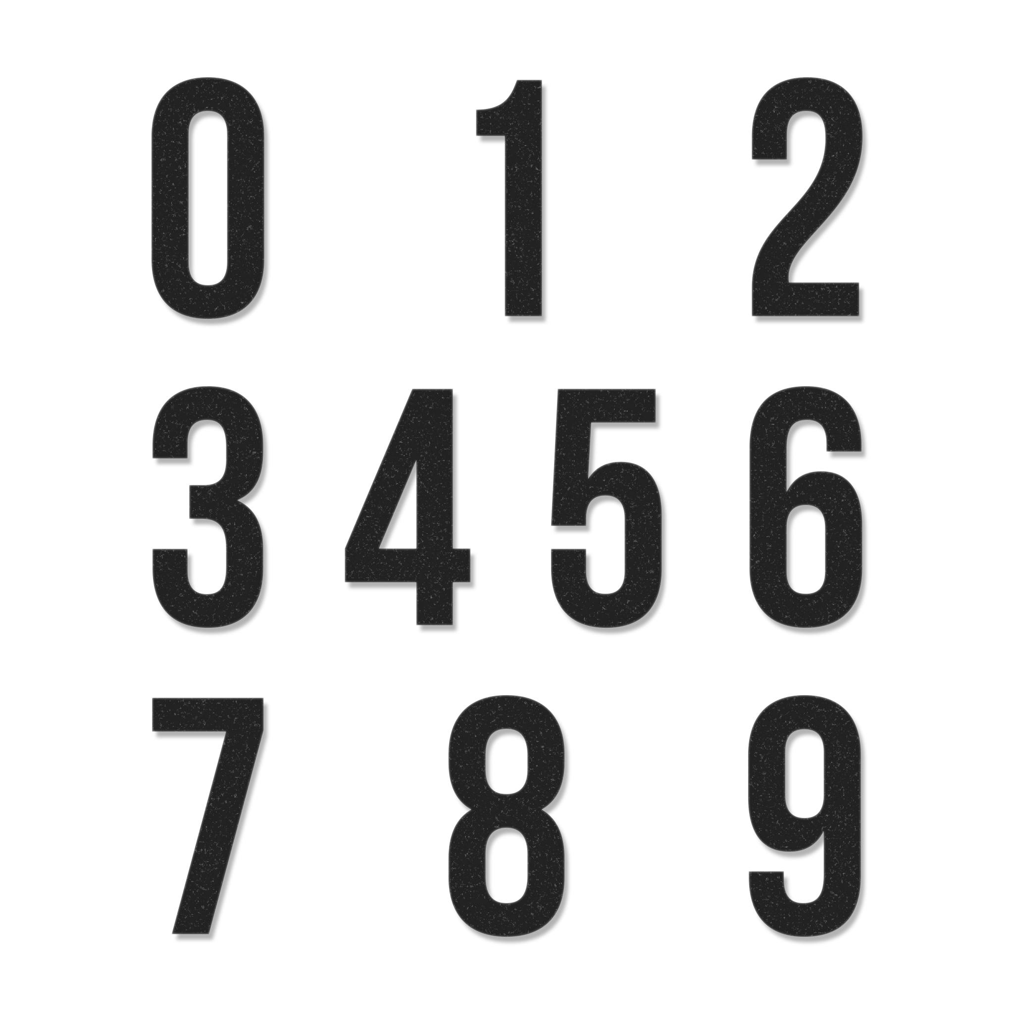 Slim Font - Individual Numbers