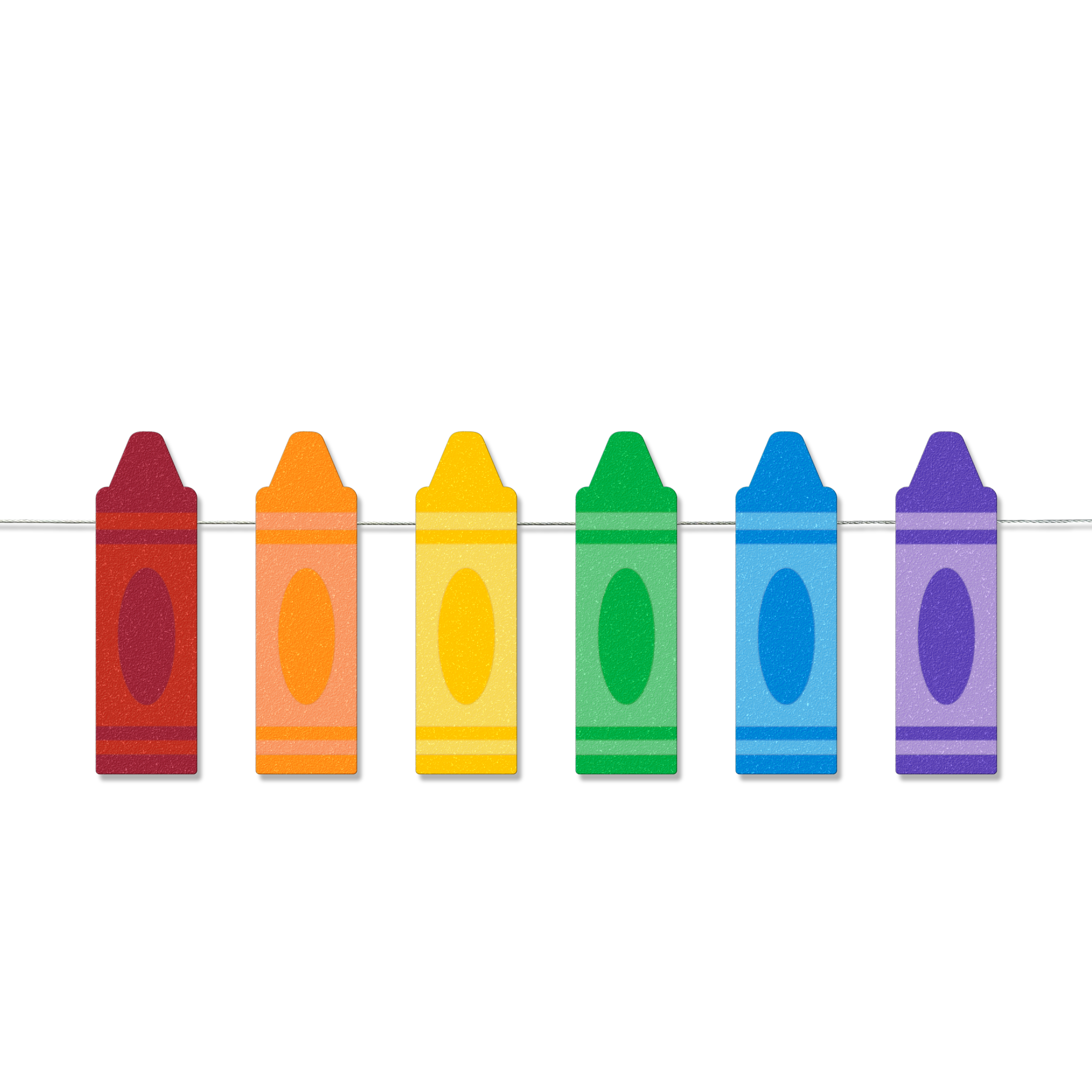 Set of six crayons