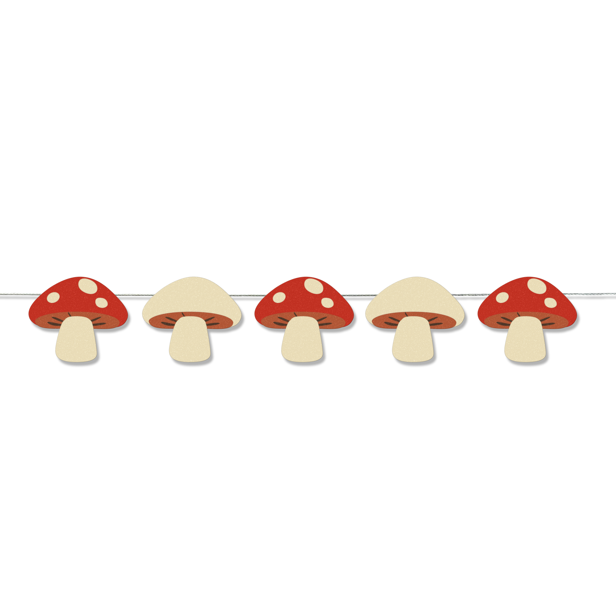 Set of 5 mushrooms